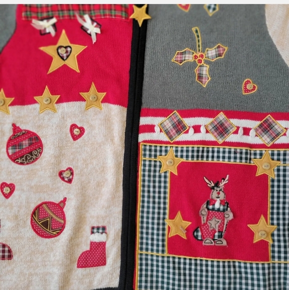 Victoria Jones Christmas snowman winter sweater Cardigan full zip size L. - Picture 4 of 8